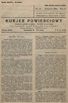Kurjer Powieściowy : czasopismo poświęcone książce. 1931, nr 12