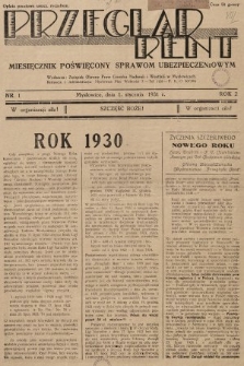 Przegląd Rent : miesięcznik poświęcony sprawom ubezpieczeniowym. 1931, nr 1