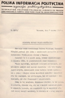 Polska Informacja Polityczna : agencja publicystyczna = Information Politique Polonaise : agence de presse. 1937, nr 22 (61)