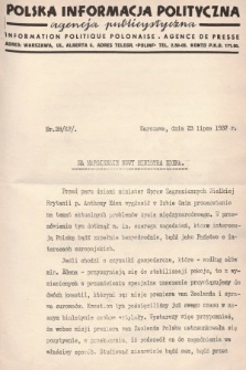 Polska Informacja Polityczna : agencja publicystyczna = Information Politique Polonaise : agence de presse. 1937, nr 28 (67)