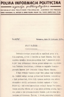 Polska Informacja Polityczna : agencja publicystyczna = Information Politique Polonaise : agence de presse. 1937, nr 34 (73)