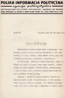 Polska Informacja Polityczna : agencja publicystyczna = Information Politique Polonaise : agence de presse. 1937, nr 36 (75)