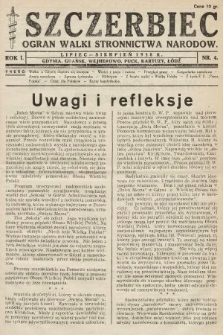 Szczerbiec : organ walki Stronnictwa Narodow. 1938, nr 4