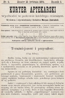 Kuryer Aptekarski. 1894, nr 4