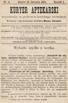 Kuryer Aptekarski. 1894, nr 11