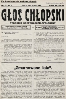 Głos Chłopski : tygodnik gospodarczo-społeczny. 1931, nr 2 (po konfiskacie nakład drugi)