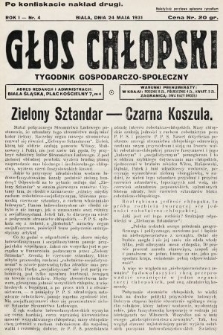 Głos Chłopski : tygodnik gospodarczo-społeczny. 1931, nr 4