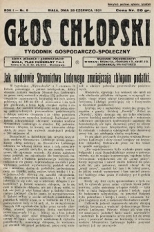 Głos Chłopski : tygodnik gospodarczo-społeczny. 1931, nr 8