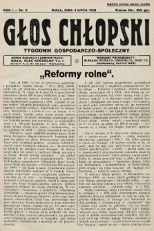 Głos Chłopski : tygodnik gospodarczo-społeczny. 1931, nr 9