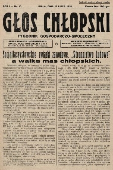 Głos Chłopski : tygodnik gospodarczo-społeczny. 1931, nr 10