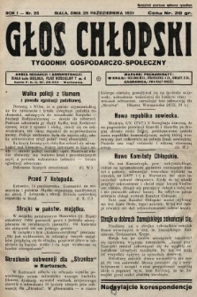 Głos Chłopski : tygodnik gospodarczo-społeczny. 1931, nr 25
