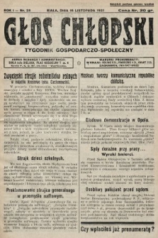 Głos Chłopski : tygodnik gospodarczo-społeczny. 1931, nr 28