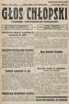 Głos Chłopski : tygodnik gospodarczo-społeczny. 1932, nr 1