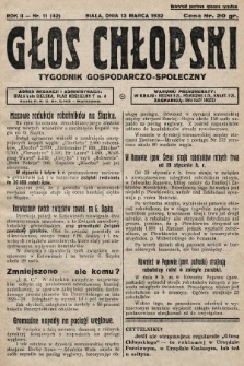 Głos Chłopski : tygodnik gospodarczo-społeczny. 1932, nr 11