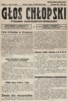 Głos Chłopski : tygodnik gospodarczo-społeczny. 1932, nr 14