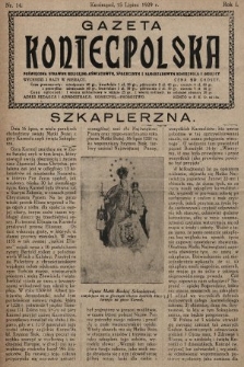 Gazeta Koniecpolska : poświęcona sprawom religijno-oświatowym, społecznym i samorządowym Koniecpola i okolicy. 1929, nr 14