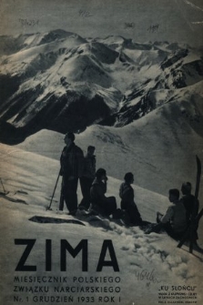 Zima : miesięcznik Polskiego Związku Narciarskiego. 1933, nr 1