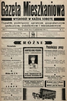 Gazeta Mieszkaniowa : tygodnik poświęcony sprawom gospodarczym, społecznym, podatkowym i mieszkaniowym. 1934, nr 2