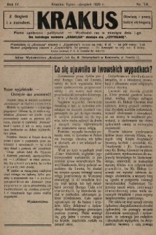 Krakus : pismo niezależne, społeczno-polityczne. 1929, nr 7-8