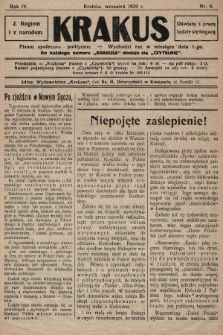 Krakus : pismo niezależne, społeczno-polityczne. 1929, nr 9