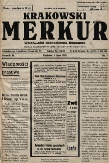 Krakowski Merkur : wiadomości ekonomiczno-finansowe. 1932, nr 7