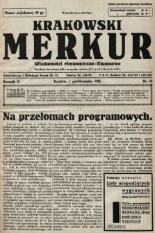 Krakowski Merkur : wiadomości ekonomiczno-finansowe. 1932, nr 10