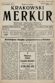 Krakowski Merkur : wiadomości ekonomiczno-finansowe. 1933, nr 2