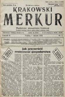Krakowski Merkur : wiadomości ekonomiczno-finansowe. 1933, nr 3