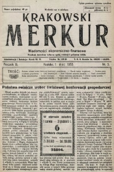 Krakowski Merkur : wiadomości ekonomiczno-finansowe. 1933, nr 5