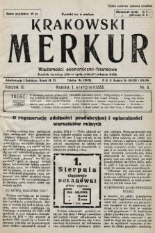Krakowski Merkur : wiadomości ekonomiczno-finansowe. 1933, nr 8
