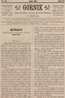 Górnik : pismo poświęcone sprawom górnictwa naftowego w Galicyi. 1883, nr 13