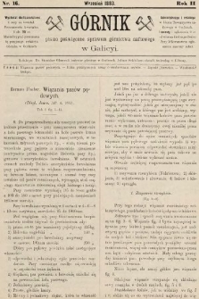 Górnik : pismo poświęcone sprawom górnictwa naftowego w Galicyi. 1883, nr 16