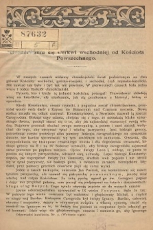 Odpowiedzi Katolickie. 1906, nr 5 : O oderwaniu się Cerkwi wschodniej od Kościoła Powszechnego