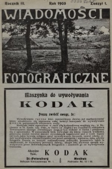 Wiadomości Fotograficzne. 1905, z. 1