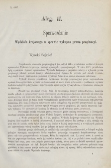 [Kadencja III, sesja IV, al. 2] Alegata do Sprawozdań Stenograficznych z Czwartej Sesyi Trzeciego Peryodu Sejmu Krajowego Królestwa Galicyi i Lodomeryi wraz z Wielkiem Księstwem Krakowskiem z roku 1873/4. Alegat 2