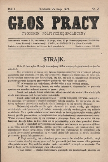 Głos Pracy : tygodnik polityczno-społeczny. 1924, nr 2