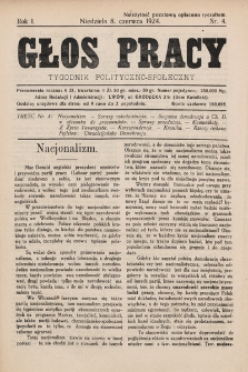 Głos Pracy : tygodnik polityczno-społeczny. 1924, nr 4
