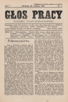 Głos Pracy : tygodnik polityczno-społeczny. 1924, nr 7