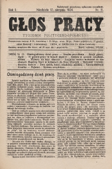 Głos Pracy : tygodnik polityczno-społeczny. 1924, nr 11