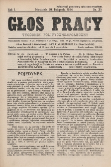 Głos Pracy : tygodnik polityczno-społeczny. 1924, nr 25