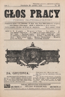 Głos Pracy : tygodnik polityczno-społeczny. 1924, nr 29