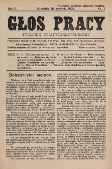 Głos Pracy : tygodnik polityczno-społeczny. 1925, nr 3