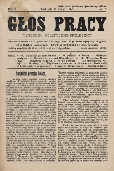 Głos Pracy : tygodnik polityczno-społeczny. 1925, nr 6