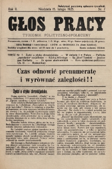 Głos Pracy : tygodnik polityczno-społeczny. 1925, nr 7