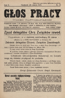 Głos Pracy : tygodnik polityczno-społeczny. 1925, nr 13