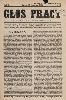Głos Pracy : tygodnik polityczno-społeczny. 1925, nr 41