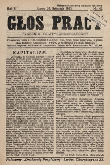 Głos Pracy : tygodnik polityczno-społeczny. 1925, nr 42