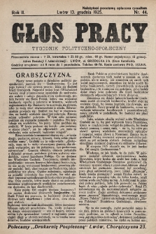 Głos Pracy : tygodnik polityczno-społeczny. 1925, nr 44
