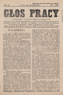 Głos Pracy : tygodnik polityczno-społeczny. 1926, nr 3