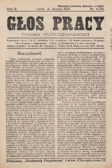 Głos Pracy : tygodnik polityczno-społeczny. 1926, nr 4